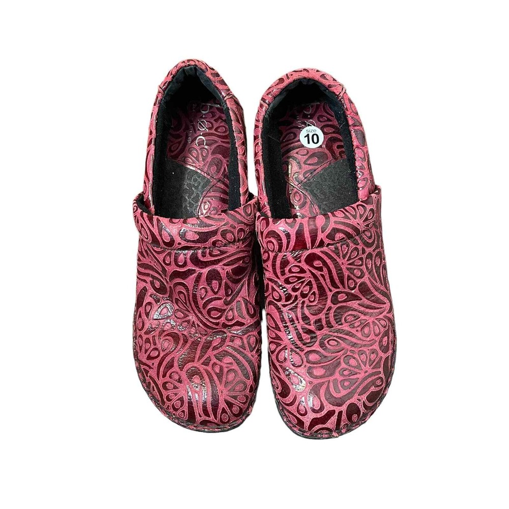 Born B.O.C Professional Concept Nursing Clogs‎ Women Shoes 10 Red Peggy Leather